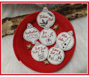 ADVENTSKALENDER 6. Dezember - 16 Anhänger Weihnachtskugeln Doodle